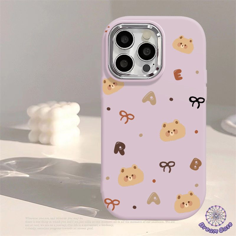 การ์ตูนหมีน่ารักโบว์ผูกนุ่มเคสเข้ากันได้กับ IPhone 15 13 11 14 12 Pro Max 7Plus XR X XS Max 14 6 8 15 Plus SE 2020 - รูปที่ 2