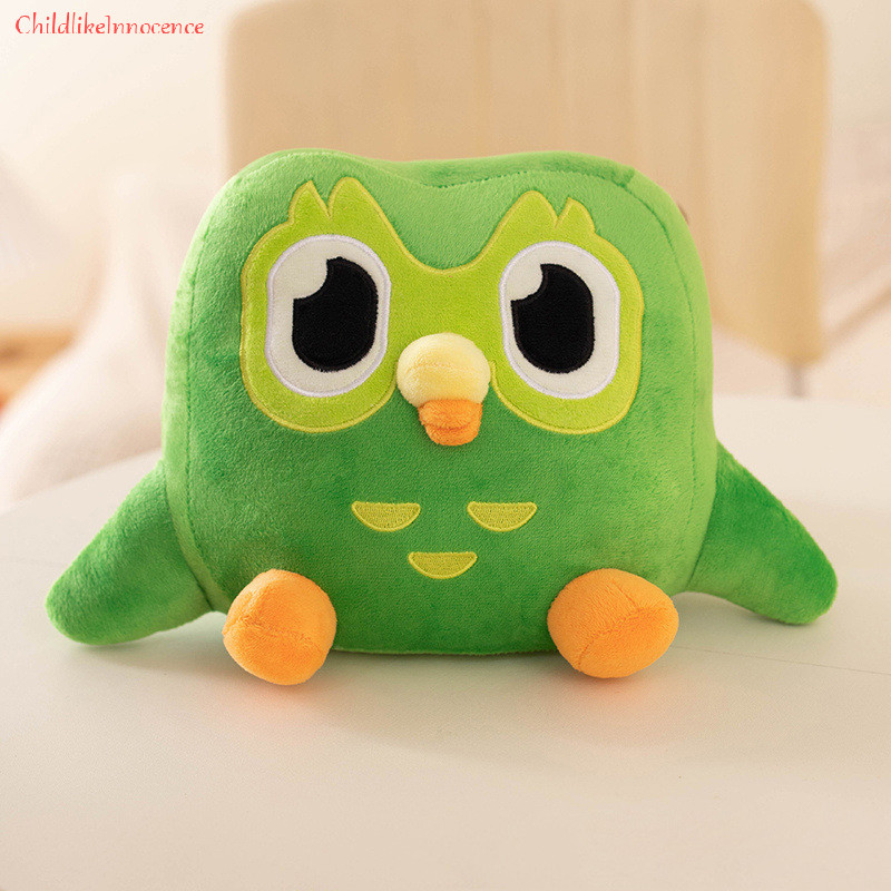 [ChildlikeInnocence] สีเขียว Duolingo ตุ๊กตานกฮูกของเล่น Duo Plushie Of Duo นกฮูกการ์ตูนอะนิเมะนกฮูกตุ๊กตานุ่มตุ๊กตาสัตว์เด็กของขวัญวันเกิดใหม่