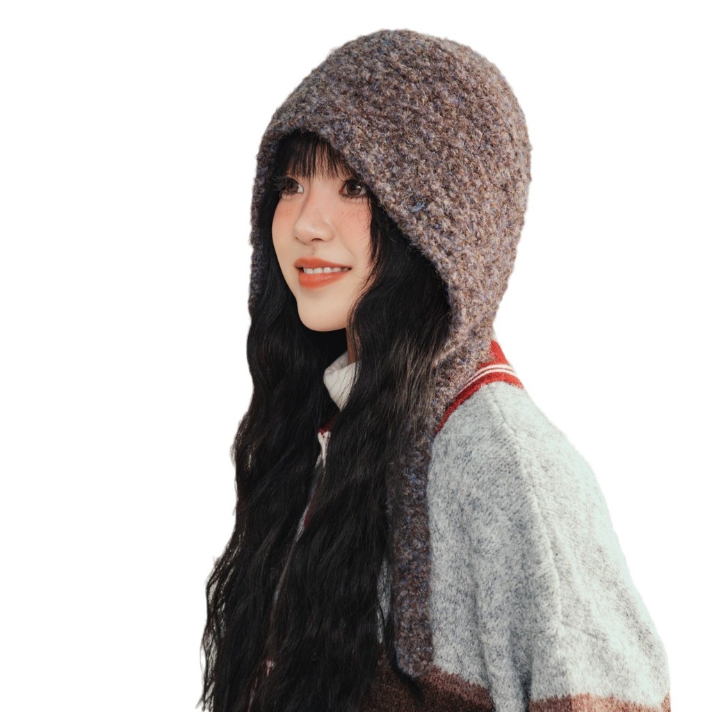 MISSKOI ฤดูใบไม้ร่วงฤดูหนาวที่อบอุ่นป้องกันหูหมวกขนสัตว์ตุ๊กตาน่ารักสาว Barack หมวกฝรั่งเศส Simple All-Match ขนาดเล็กถักหมวก - รูปที่ 3