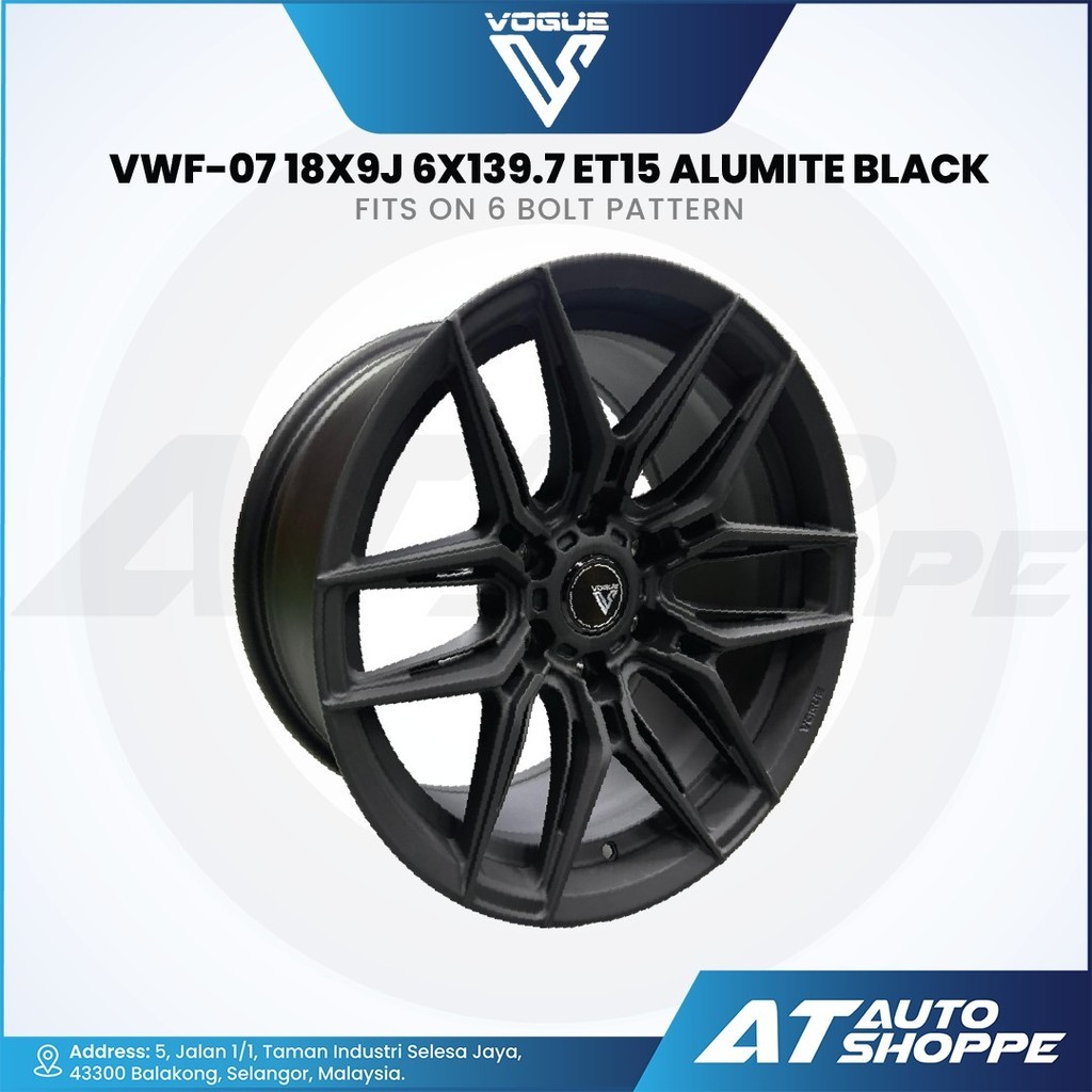Vogue VWF-07 18x9J 6x139.7 ET15 Alumite สีดํา (1 ชิ้น) ขอบ 4x4