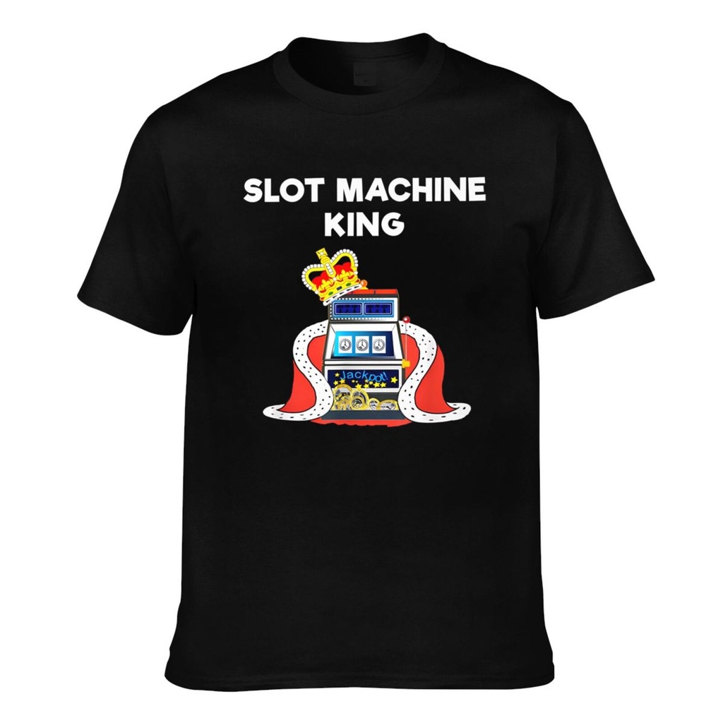 Slot Machine Casino Gambling King เสื้อยืดสั่งทําผู้ชาย