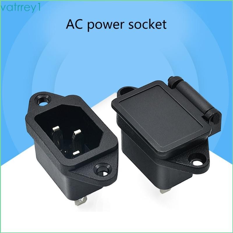 Vat1 AC 250V 10A IEC320 C14 3 พินสายไฟตัวผู้ซ็อกเก็ตเข้า
