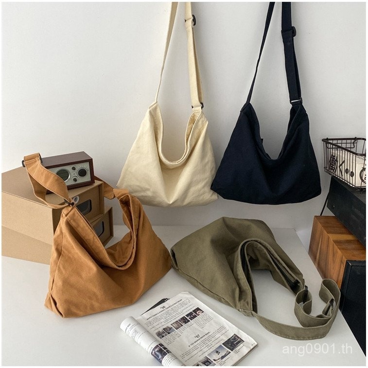 กระเป๋าสะพายไหล่ความจุขนาดใหญ่สไตล์ชิวๆกระเป๋าผ้าแคนวาสเรียบง่ายแนวอาร์ตๆกระเป๋าผ้ากระเป๋าลำลอง2024ใหม่อินเทรนด์ INS/กระเป๋าสะพายไหล่ความจุขนาดใหญ่สไตล์ชิวๆกระเป๋าผ้าแคนวาสเรียบง่ายแนวอาร์ตๆกระเป๋าผ้ากระเป๋าลำลอง2024แฟชั่นใหม่ ins