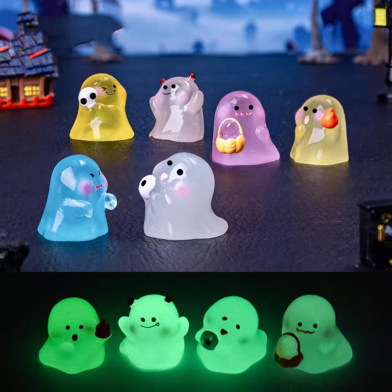 Creative น่ารัก Luminous Elves ฮาโลวีน Ghosts DIY ตกแต่งเรซิ่นอุปกรณ์เสริม
