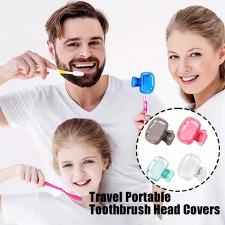 ที่ครอบแปรง 3ชิ้น สีชมพู ฝาครอบหัวแปรงสีฟัน สําหรับเดินทาง ตั้งแคมป์ ท่องเที่ยว