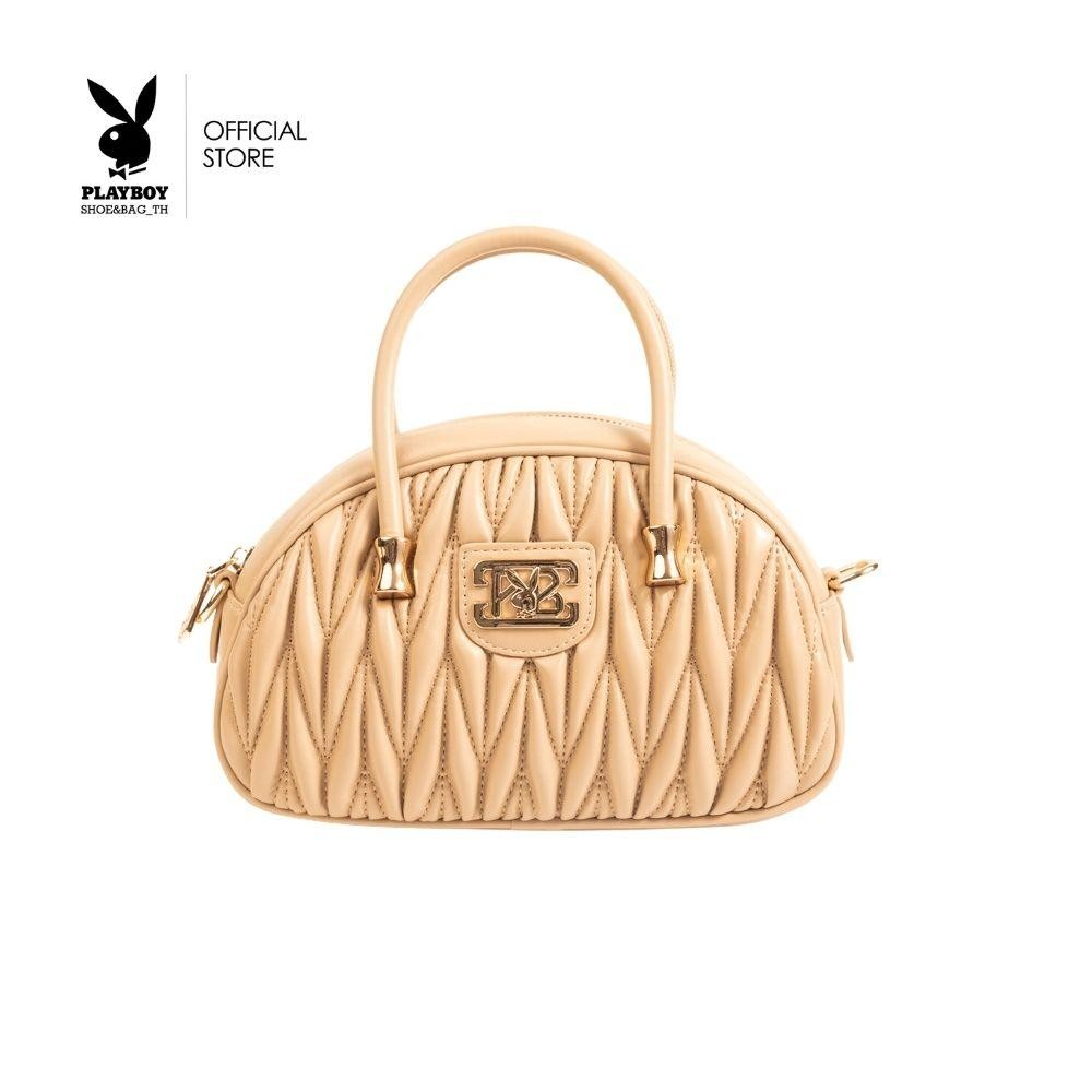 Playboy รุ่น Jazzy Women's Bagกระเป๋าสะพายข้างผู้หญิง ST-BS243PB114 ดีไซน์ทรงโดมเย็บนวมแต่งโลโก้ มี 