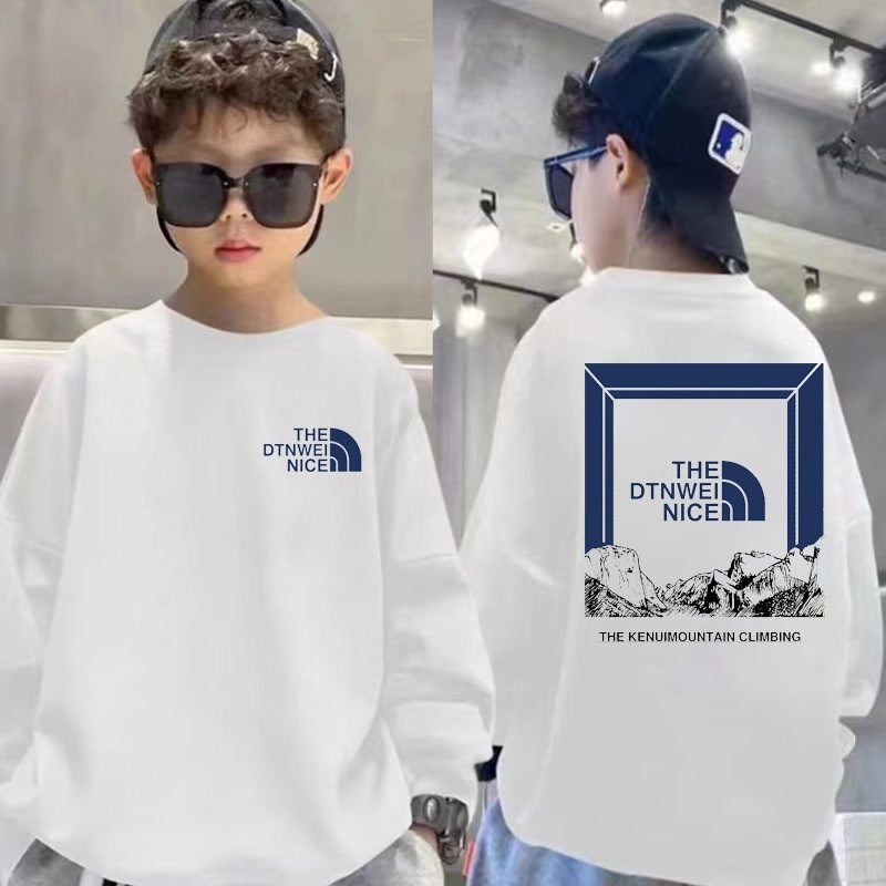 เสื้อยืดแขนยาวสำหรับฤดูใบไม้ผลิและฤดูใบไม้ร่วงสำหรับเด็กผู้ชายเสื้อตัวในฤดูใบไม้ร่วงสำหรับเด็กเสื้อสเวตเตอร์สไตล์ตะวันตกสำหรับเด็กโตแบบใหม่2023เสื้อแฟชั่นสุดหล่อ