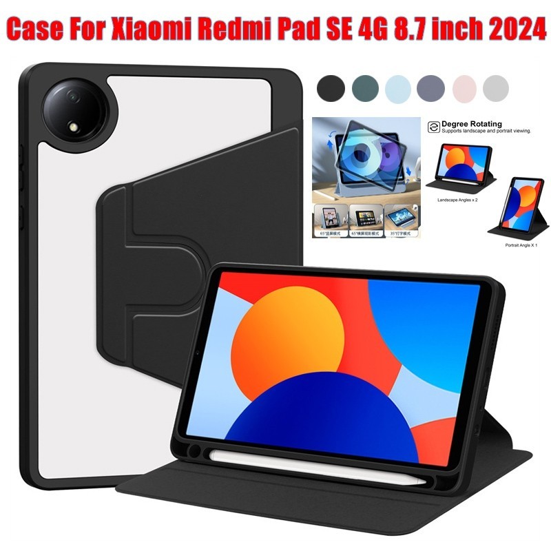 เคสแท็บเล็ต สําหรับ Xiaomi Redmi Pad SE 4G 8.7 นิ้ว 2024 คุณภาพสูง PU สําหรับ Redmi Pad SE 4G 8.7 อะคริลิคใส 031