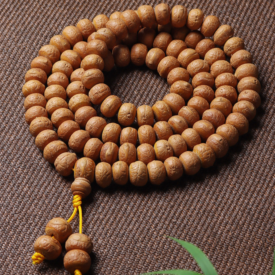 เนปาลสไตล์ทิเบต Phoenix Eye bodhi สร้อยข้อมือ-108ลูกปัดสีแดงและสีเหลือง Premium bodhi เมล็ด