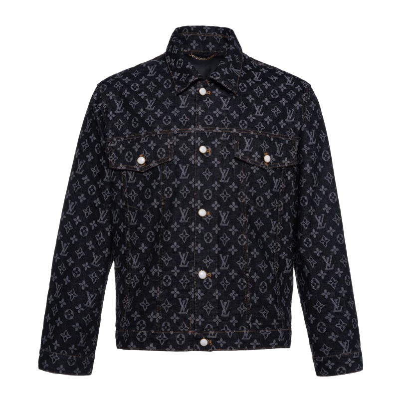 READY & Stock L***v แจ็คเก็ตยีนส์ผู้ชายเย็บปักถักร้อยผู้หญิงกางเกงยีนส์สวมใส่ Unisex Denim 2024 ใหม่