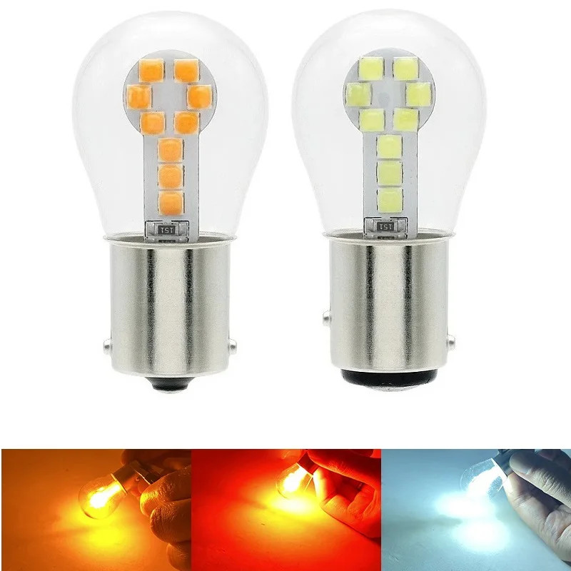 1pcs 1156 BA15S P21W Led 1157 BAY15D P21/5W หลอดไฟ Led Ampoule R5W R10W 18SMD 800LM ไฟตัดหมอกรถยนต์ 