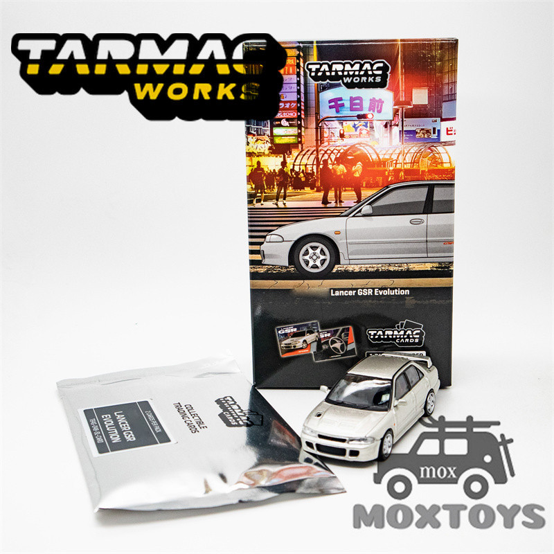 Tarmaac Works 1:64 Lancer GSR Evolution Silver 2024 รุ่นนิทรรศการรถโมเดลDiecast