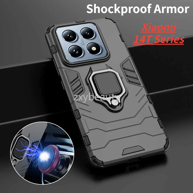 เกราะกันกระแทกสําหรับ Xiaomi 14T Pro 5G 2024 เคสโทรศัพท์พร้อมขาตั้งแบบนุ่มสําหรับ Mi14T Mi 14TPro Mi14TPro Hard ฝาหลัง