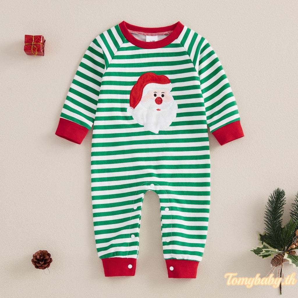 Tomybaby-ชุดจั๊มสูทแขนยาวลายซานต้าคลอสสำหรับเด็กแรกเกิดสำหรับฤดูหนาวและฤดูใบไม้ร่วง