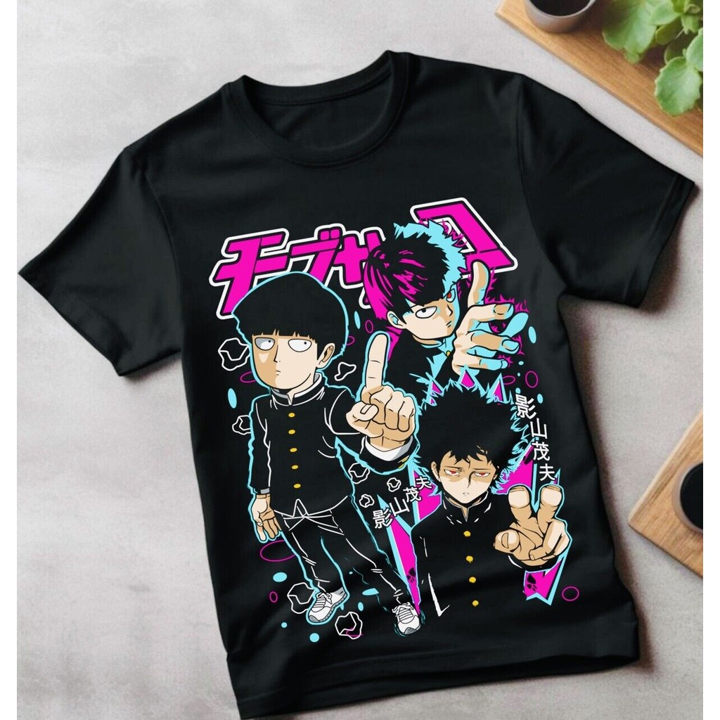 Mob Psycho 100 Cast อะนิเมะมังงะเสื้อยืด All-Size Mob Psycho Dimple เสื้อยืด Tee