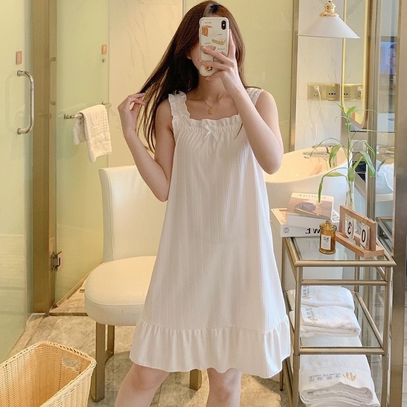 ผ้าไหมนมหลุมแถบสีทึบสลิงชุดนอนชุดนอนชุดนอนhomewear