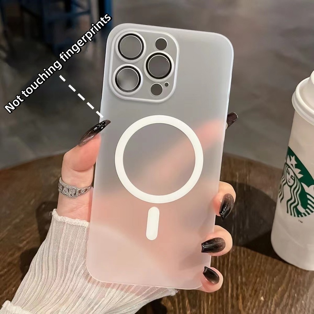 บางเฉียบพีซีเคลือบฮาร์ดกรณีแม่เหล็กโปร่งใสเคสโทรศัพท์สําหรับ ไอโฟน 16 15 14 13 12 11 มือโปร สูงสุด 14 15 บวกกันกระแทกกรณีปก