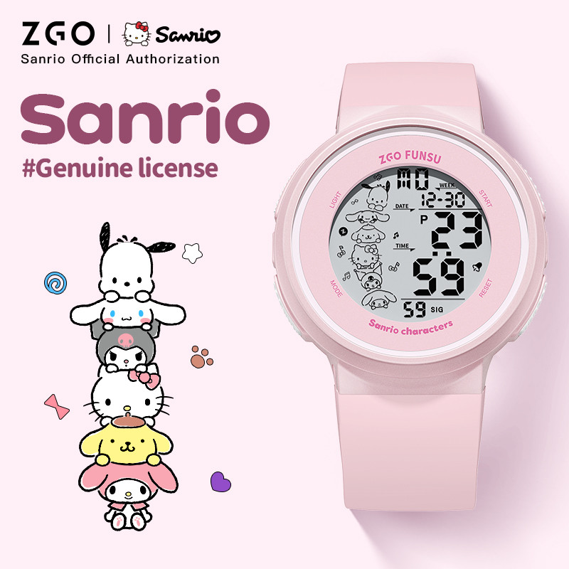 Zgo x Sanrio Family Watch สําหรับนักเรียนหญิงกันน้ําอิเล็กทรอนิกส์นาฬิกาโรงเรียนมัธยมของขวัญ 8551