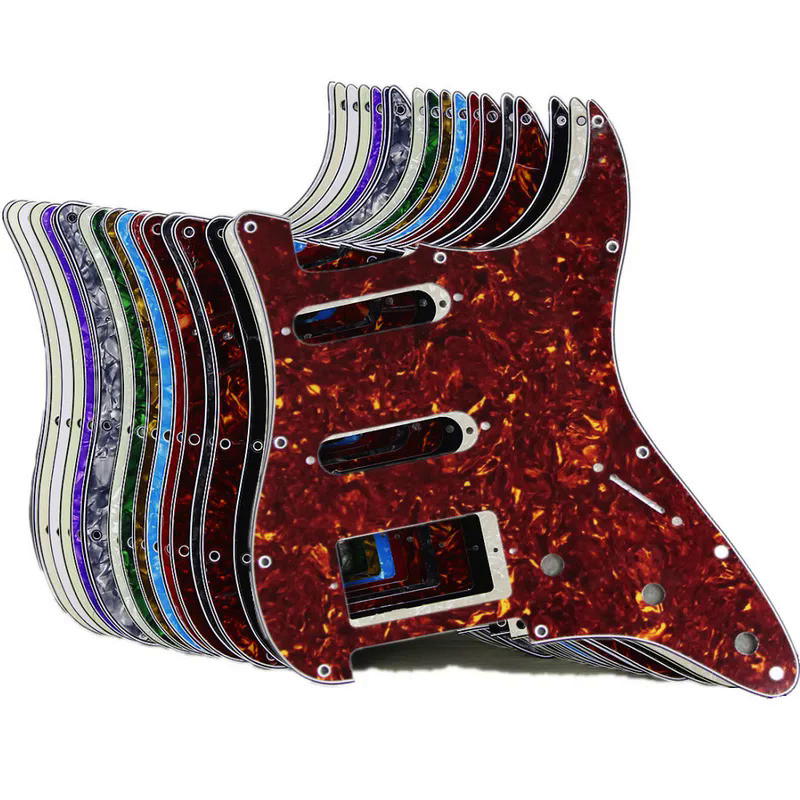 FLEOR 11 Holes HSS Electric Guitar Pickguard SSH Guard Scratch Plate & Screws fit ST Guitar Parts, 2