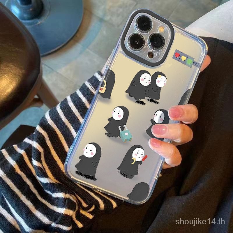 เคสนิ่มสำหรับ iPhone 16 14 11 15 13 12 PLUS promaxxsmaxxxs XR โปร่งใสช้อปปิ้งผีเคสมือถือการ์ตูน mhgq