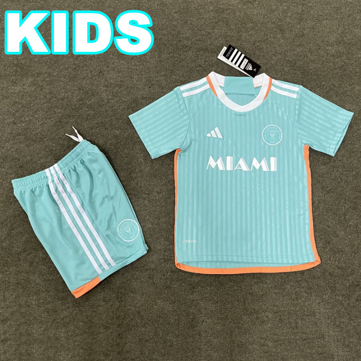 24/25 Inter Miami Third Kids Football Jersey Set คุณภาพสูง AAA