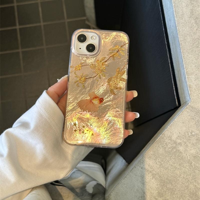Niceปลาทองเคสโทรศัพท์สําหรับiphone 16 16Plus 11 12mini 13Pro Max 14Plus 15Pro XR XS Max 7 8 Plus SE2020 การ์ตูนฝาครอบโทรศัพท์สําหรับIPhone 16Pro Maxนุ่มกรณีเพื่อนสาวคนรักBC