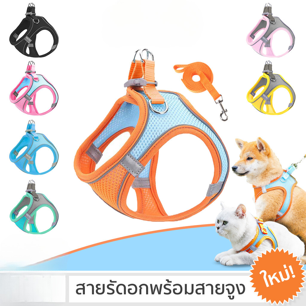 กระเป๋าเป้สะพายหลังสัตว์เลี้ยงลูกไม้สะท้อนแสงชุดสัตว์เลี้ยงรูปร่างตาข่ายผ้าระบายอากาศสายรัดหน้าอกด้านบนเสื้อกั๊ก CW04