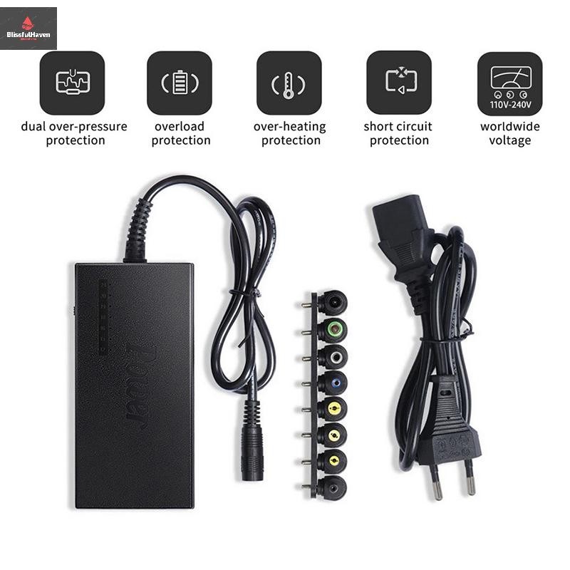 COD Universal Power Adapter 96W 12V ถึง 24V ชุดเครื่องชาร์จแบบปรับได้ 5.5x2.1 มม. 8 ปลั๊กสําหรับแล็ป