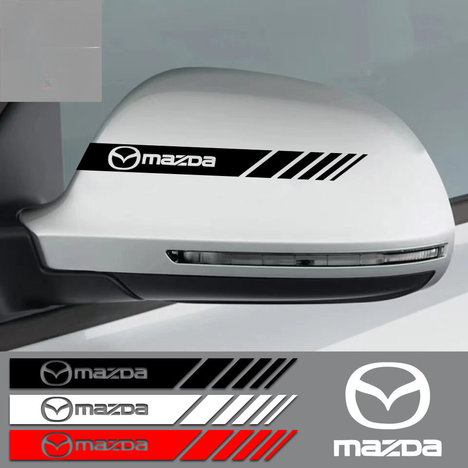 Xm 2 ชิ้นกระจกมองหลังรถสติกเกอร์เหมาะสําหรับ Mazda 2 3 6 Atenza Demio CX3 CX5 CX4 CX30 CX8 ส่วนบุคคลโลโก้ Decal