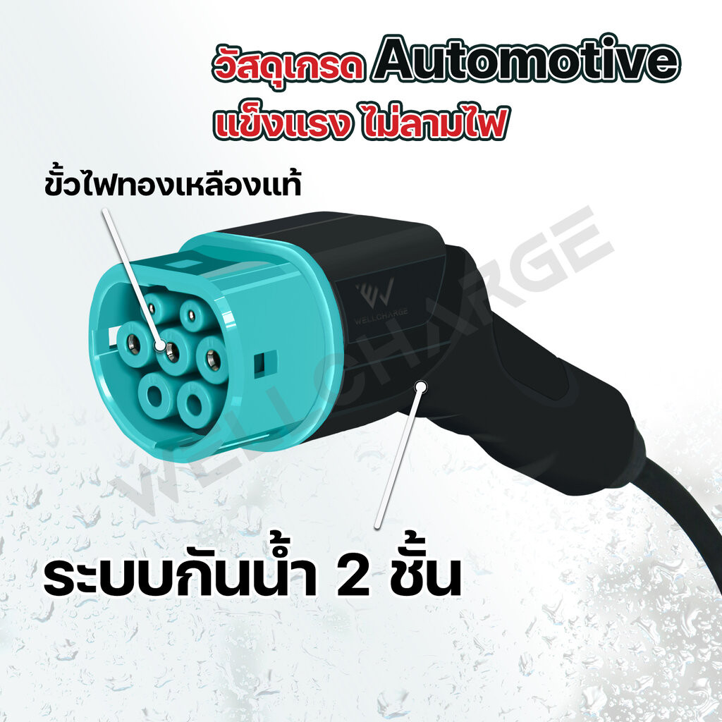 EV Charger เครื่องชาร์จรถไฟฟ้า สำหรับพกพา หรือติดตั้ง ขนาด 7.0กิโลวัตต์(kW) 32A คอร์ดเอ็นสำหรับเข้าเบรกเกอร์ ผลิตในไท... - รูปที่ 2