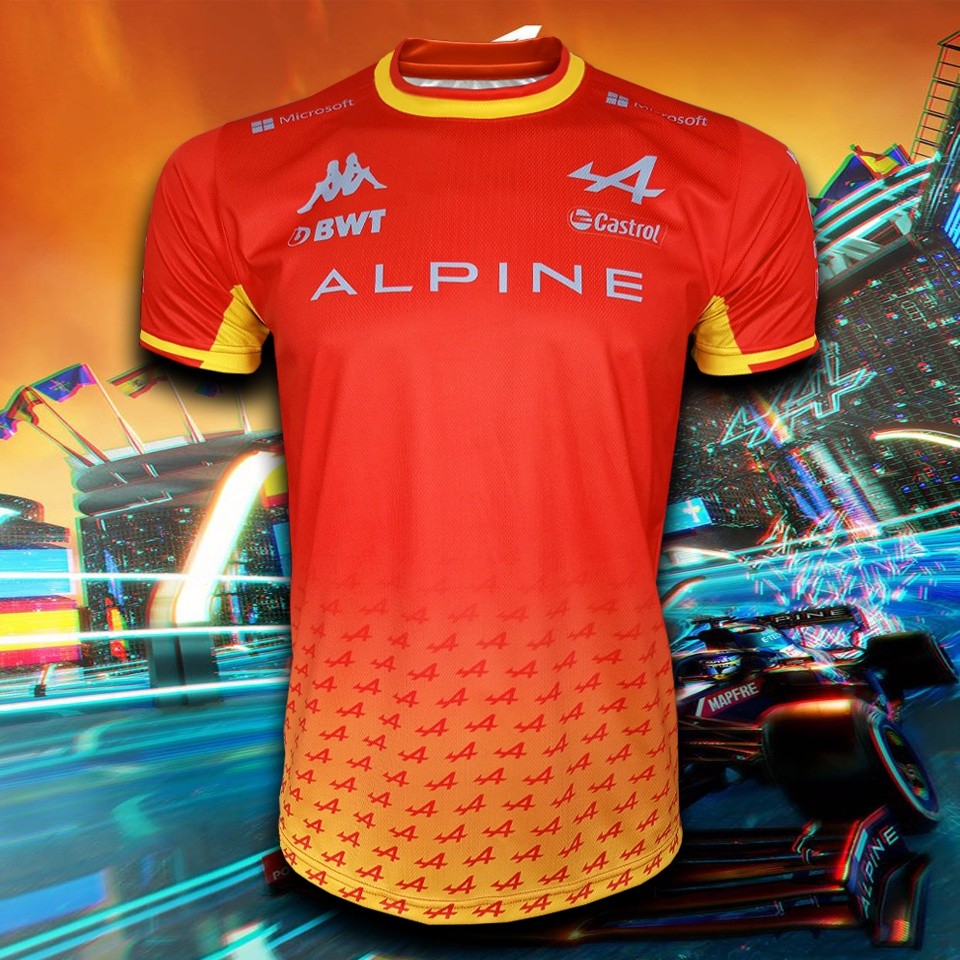 เสื้อยืด Alpine F1 Formula 1 เสื้อไมโครไฟเบอร์