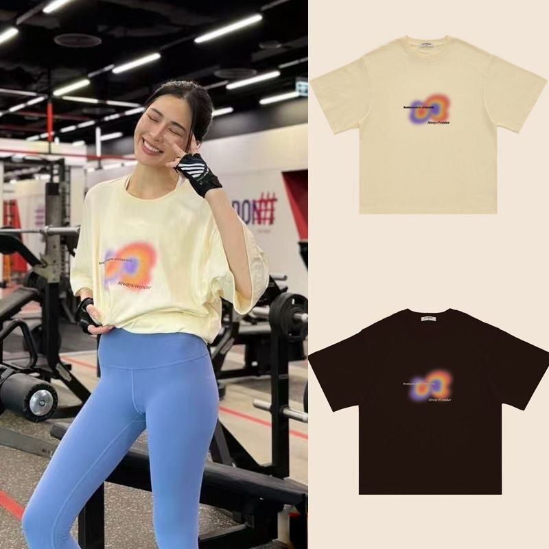 เสื้อยืดแขนสั้นทรงหลวม ใส่ได้ทุกวัน แบรนด์ Taixing