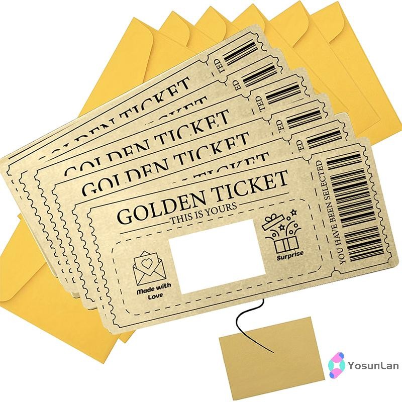 YosunLan] การ์ดขูด Raffle ของขวัญ Scratch Off Ticket Golden Ticket Surprise Concert Ticket Party Fav