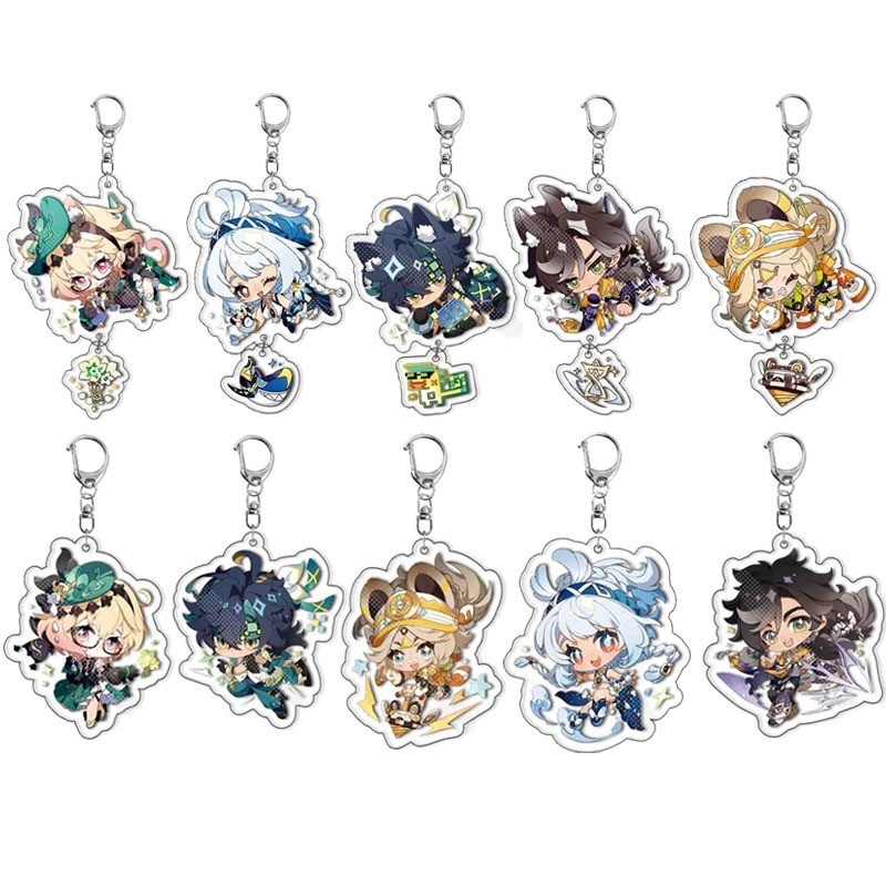 เกม Genshin Impact Sethos Mualani Kachina Kinich Emilie รูปจี้พวงกุญแจคอลเลกชัน