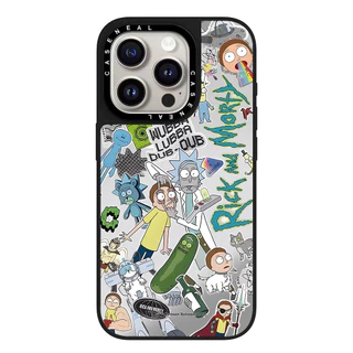 CASENEAL Graffiti การ์ตูนตลกตัวอักษรกระจกเคสโทรศัพท์สําหรับ iPhone 17 Pro Max 16 Plus 15 ProMax 14 13 12Pro 11 โทรศัพท์กันกระแทกขอบนุ่มฮาร์ดป้องกันกรณี