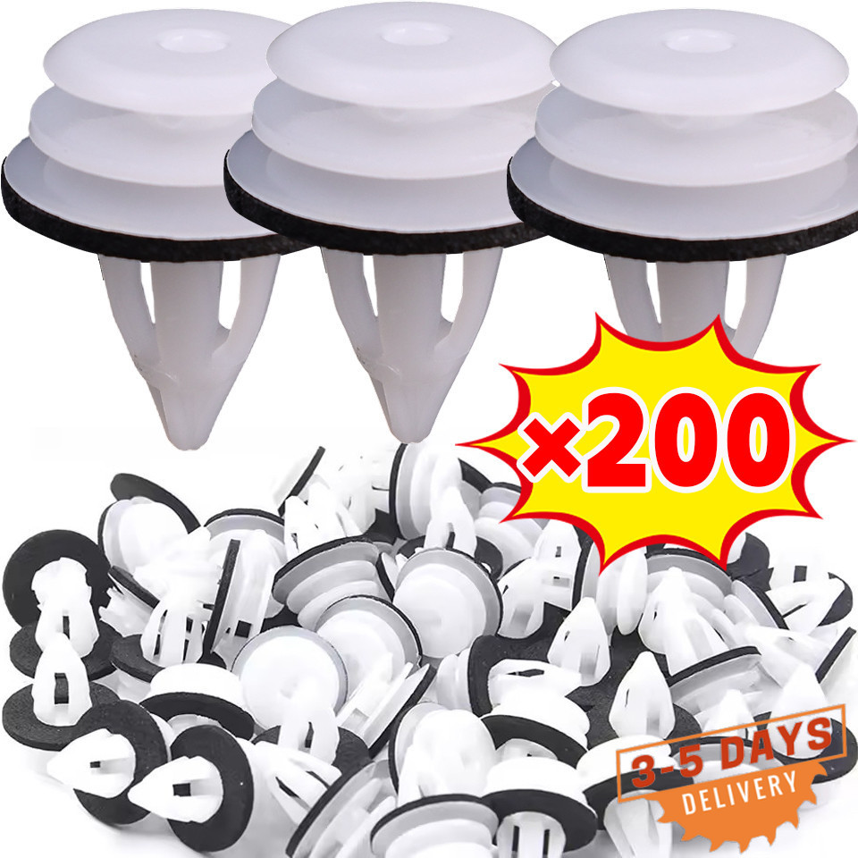 ชุดหัวเข็มขัดแผงประตูรถยนต์สําหรับ BMW 1/3/7/X Series | 50/100/200 ชิ้น - คลิปพลาสติกสีขาวสไตล์ OEM,