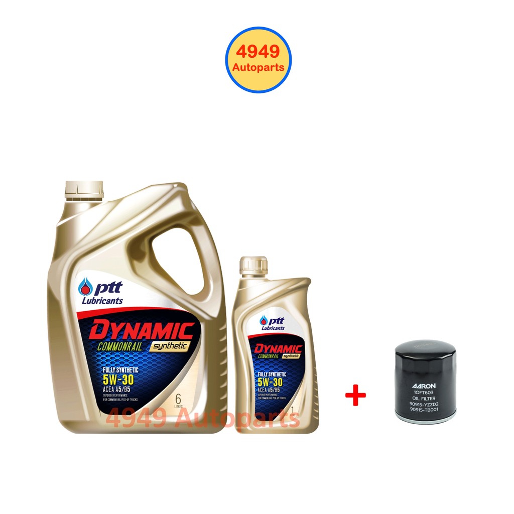 น้ำมันเครื่อง PTT DYNAMIC Commonrail ดีเซล สังเคราะห์ A5/B5 5W-30 5W30