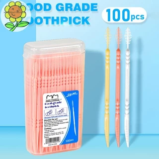 SUNSHOP 100 ชิ้น/กล่อง ไหมขัดฟัน Inter แปรงฟันไม้จิ้มฟัน ดูแลช่องปาก ไหมขัด Pick TH