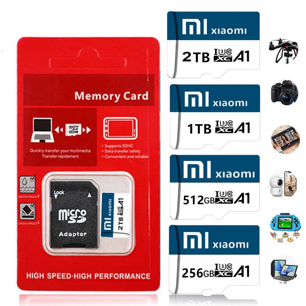 Micro TF SD Card class10 SD การ์ดหน่วยความจํา 2TB 128GB 1TB 512GB 256GB U3 V30 หน่วยความจําขนาดใหญ่แ