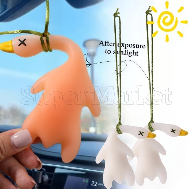 จี้เป็ดย่างเปลี่ยนสียักษ์ - เป็ดเปลี่ยนสีแสง ยูวี - ไวต่อแสง - พวงกุญแจเครื่องประดับกระเป๋าเป้สะพายหลัง-อุปกรณ์แขวนมองหลังรถ-ขนาดยักษ์ตกแต่งของขวัญ