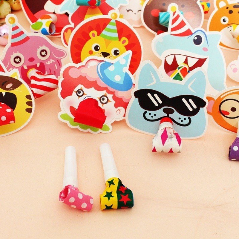 (พร้อมส่งจากไทย) ของเล่นปาร์ตี้วันเกิด ที่เป่า แตรปาร์ตี้ สำหรับเด็ก สีสันสวยงาม คละสี