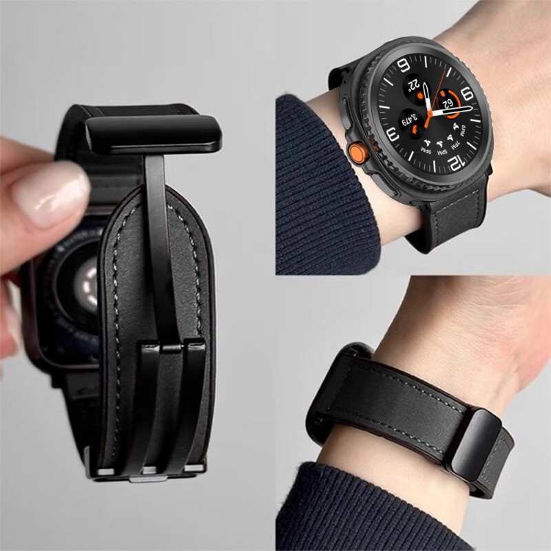 สายหนังสําหรับ Samsung Galaxy Watch 8 44/40 มม., 8 Ultra, 8 คลาสสิก 46 มม. Quick Fit ซิลิโคน 7 Ultra 47 มม. สายรัดข้อมือ