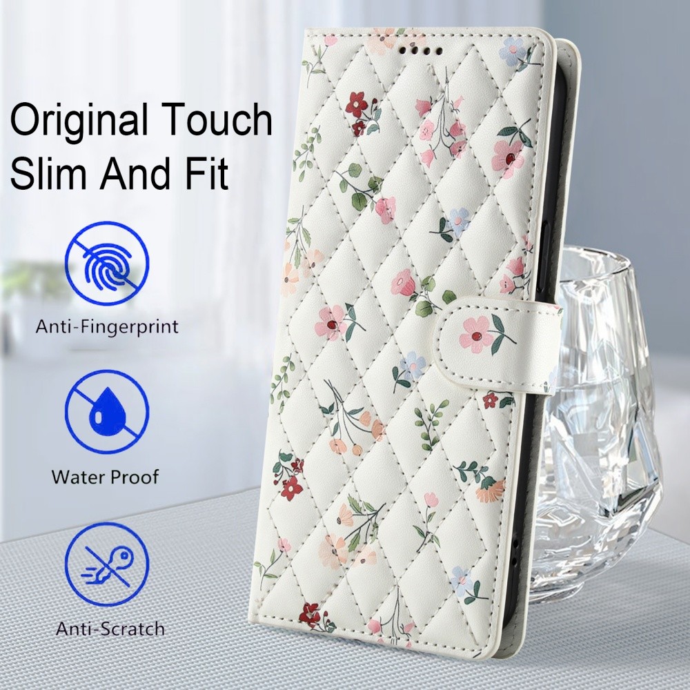 เคสซัมซุง Case for Samsung Galaxy S26 Edge S25 FE S24 Ultra S23 Plus A57 A37 A17 A07 A56 A36 A06 A16 A26 S24+ S25+ S26+ 5G เคสโทรศัพท์หนังฝาพับพร้อมช่องใส่บัตรสําหรับ PU Leather Flip Cover Flower Wallet With Card Slots Soft TPU Shell Hand Strap SY006