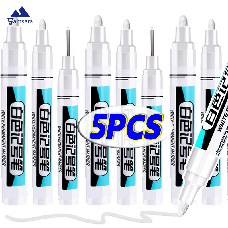 0.7/1.0/2.5มม สีขาวถาวรปากกามาร์กเกอร์-เครื่องหมายปากกาสีสําหรับไม้หนังแก้วหินโลหะศิลปะจิตรกรรมอุปกรณ์