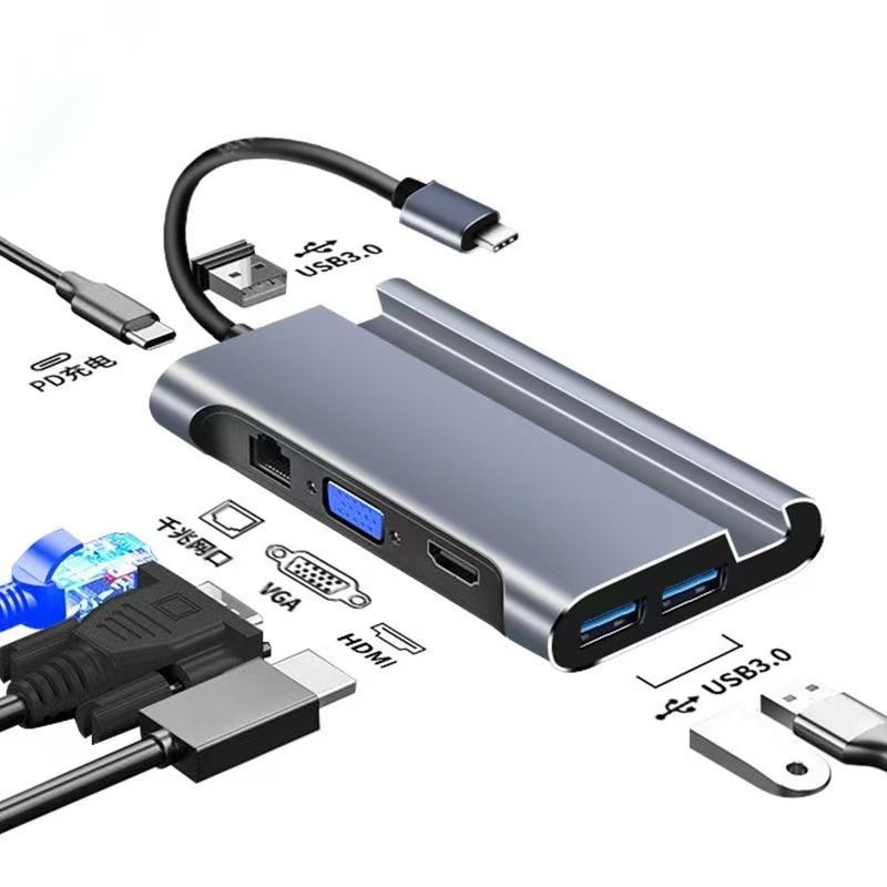 Typec ถึง 4khdmi 7-in-1 Multi-Function Docking Station USB Gigabit ใช้งานได้ Huawei Apple Shin-Chan 