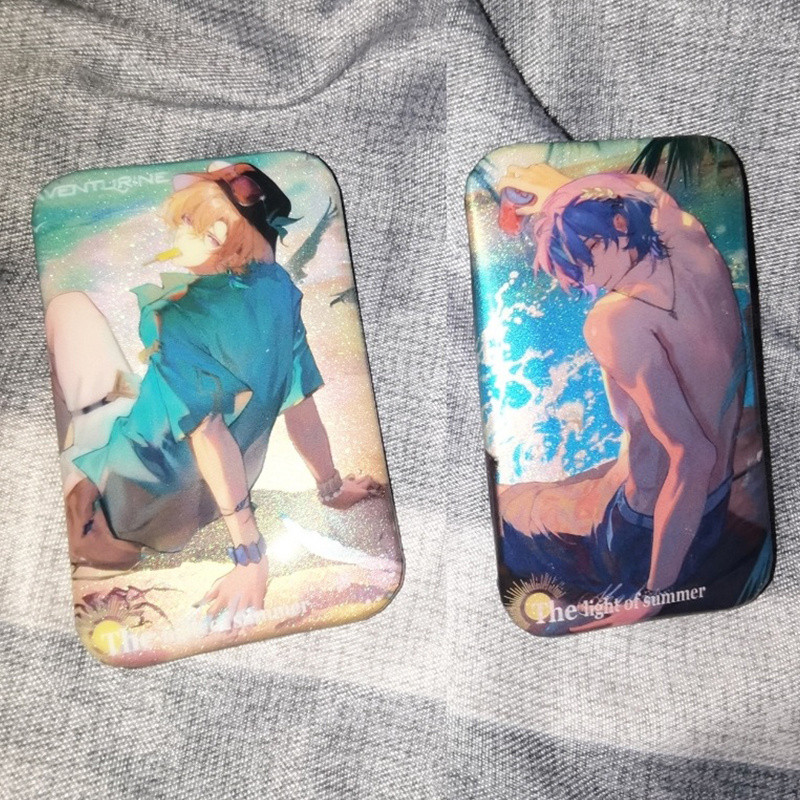 สี่เหลี่ยมผืนผ้าHonkai: Star Rail Aventurine Kakavasha-badge สำหรับคอสเพลย์อะนิเมะน่ารักDr.Ratio พลา