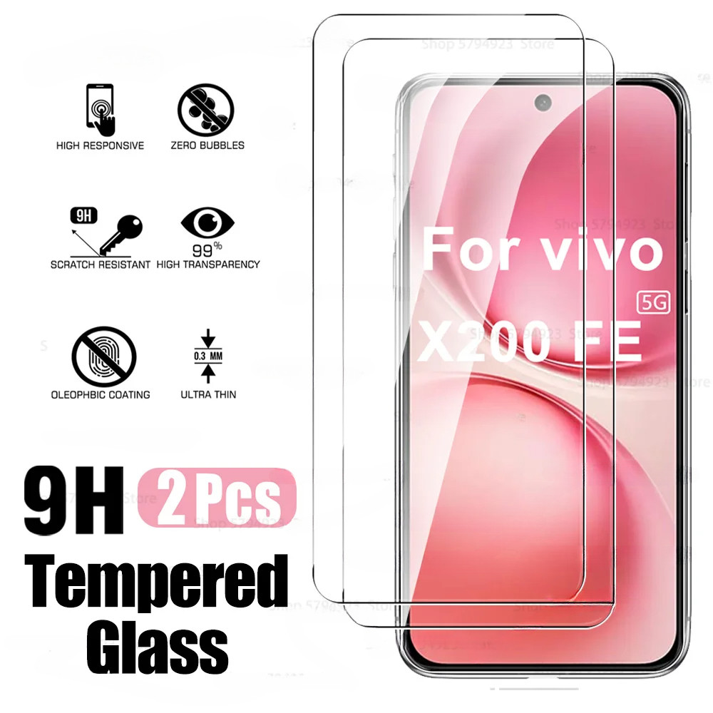 2 ชิ้นสําหรับ Vivo X200 FE 5G Global 9H ป้องกันแก้วใสโทรศัพท์ฟิล์มสําหรับ vivo X 200 FE vivo S30 S30