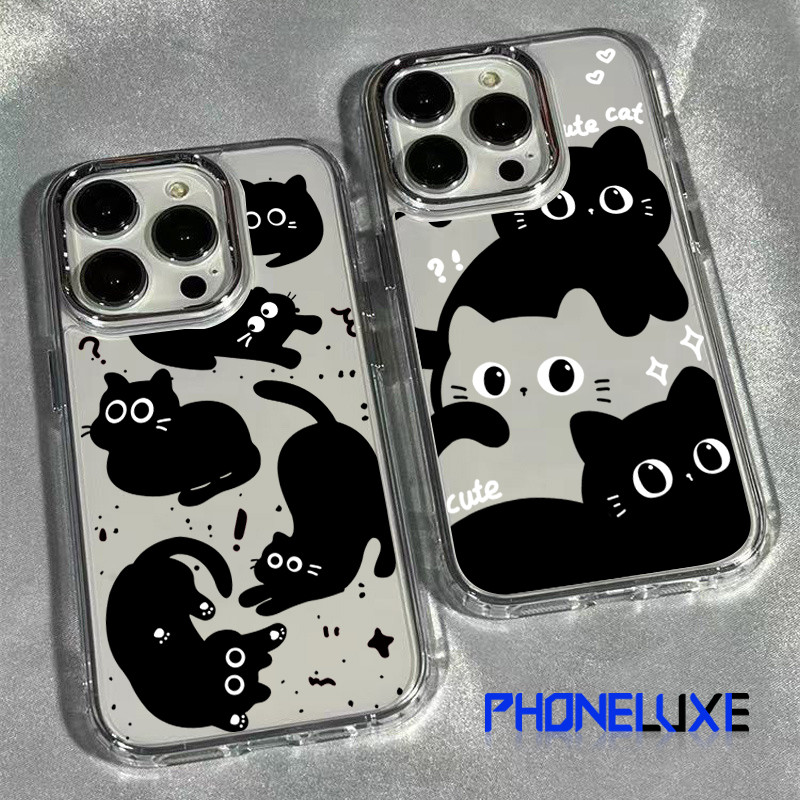 ความรู้สึกขั้นสูง จัดส่งจากประเทศไทย ภาพแมวดำน่ารักตลกๆfor iPhone เคสไอโฟน 13 12 11 PRO MAX 16 15 14 X XS MAX XR 7/8PLUS