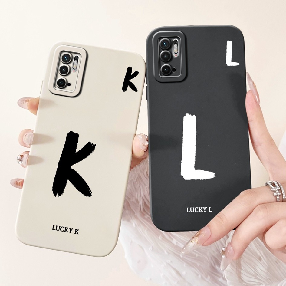 สําหรับ Xiaomi Redmi หมายเหตุ 10 5G กรณีน่ารัก Lucky ตัวอักษรซิลิโคนนุ่ม Anti Scrath โทรศัพท์ปกหลังสําหรับ Xiaomi Poco M3 Pro 5G ปลอก