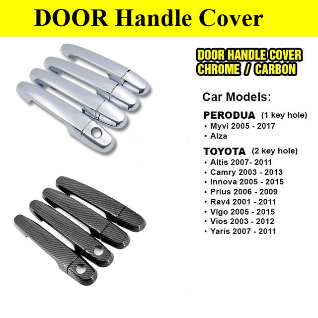 Toyota Altis 2004-2011/ Toyota Old Innova ฝาครอบมือจับประตู Chrome หรือ Carbon Protector Guard
